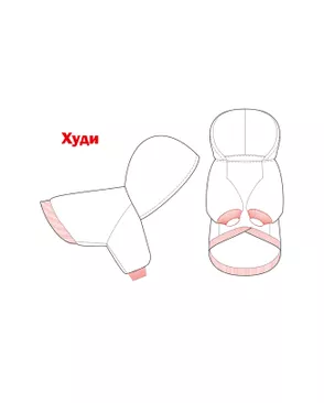 Выкройка: худи Р-02-1002 арт. ВКК-2498-18-ВП0276