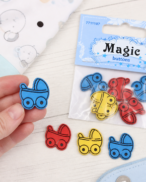 I1554-DW2 Декоративный элемент 'Коляска', упак./6 шт., Magic Buttons арт. АРС-45606-1-АРС0001054397