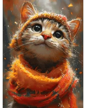 Алмазная мозаика 'Осенний котенок', 30х40см, Cristyle арт. АРС-67222-1-АРС0001319039