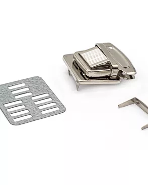 818-024 Замок портфельный, никель, 35*30 мм, Hobby&Pro арт. АРС-4938-1-АРС0001096401
