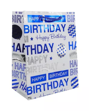 SR069-1 Пакет подарочный ламинированный 'Happy Birthday', 23*18*10см (синий) арт. АРС-8542-1-АРС0001153690 SR069-1 Пакет подарочный ламинированный 'Happy Birthday', 23*18*10см (синий) арт. АРС-8542-1-АРС0001153690