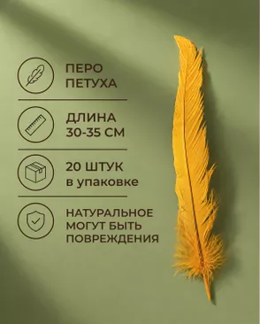 Перо петуха натуральное дл.30-35см уп.20шт Стартекс арт. ППР-23-4-49131.004 Перо петуха натуральное дл.30-35см уп.20шт Стартекс арт. ППР-23-4-49131.004