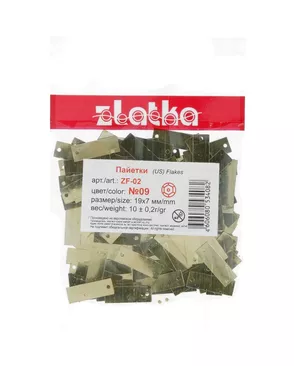 Пайетки Zlatka прямоугольные д.0,7х1,9см 10г (золото) арт. ПЕО-36-1-40261