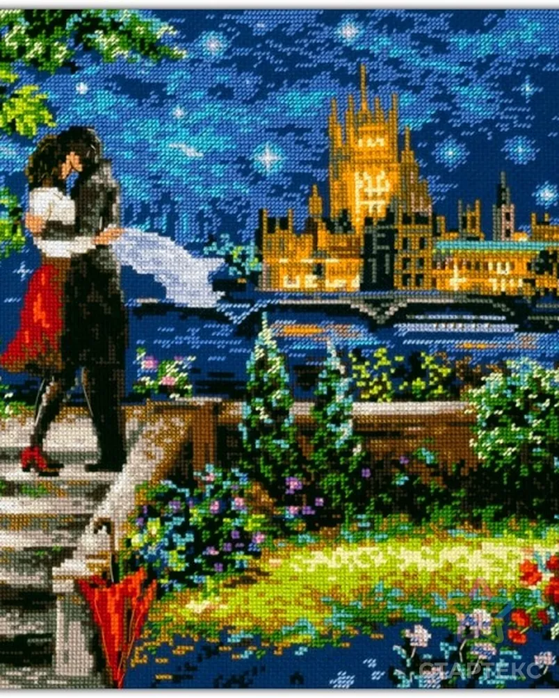 Набор для вышивания ЧУДЕСНАЯ ИГЛА PREMIUM Свидание в Лондоне 40х30 см арт. МГ-125645-1-МГ1048403 - рис. 1