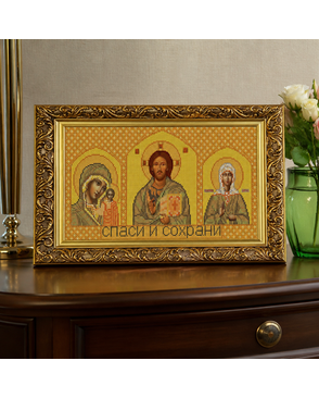 Рисунок на ткани (Бисер) КОНЁК Триптих Матрона 21х40 см арт. МГ-54762-1-МГ0651125