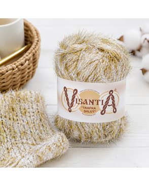 Пряжа VISANTIA "TRAFKA SALUT" 80% полиэстер, 20% люрекс 5 х 200 г 90 м ± 4 м арт. ГММ-102058-3-ГММ021426601162
