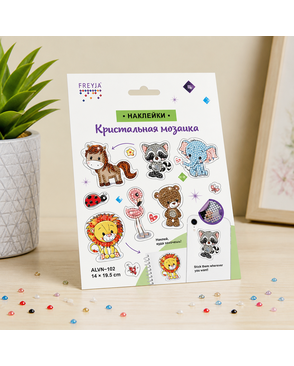 Кристальная мозаика (алмазная вышивка) "ФРЕЯ" ALVN-102 наклейки "Веселые зверята" арт. ГММ-105196-1-ГММ072669151464