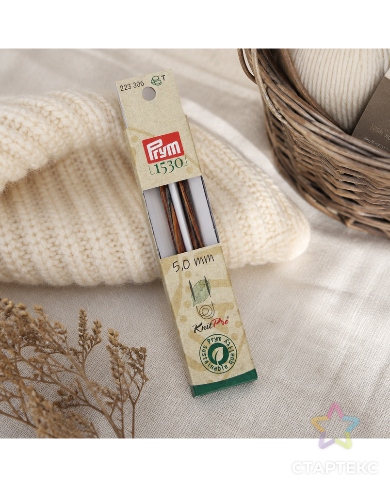 Спицы PRYM 223306 съемные длинные "Natural" береза d 5.0 мм 11.6 см 2 шт арт. ГММ-112284-1-ГММ095473843294 - рис. 2
