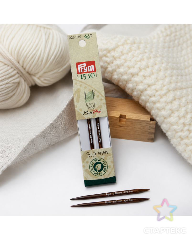 Спицы PRYM 223370 съемные короткие "Natural" береза d 3.0 мм 8.7 см 2 шт арт. ГММ-112285-1-ГММ095473858254 - рис. 2