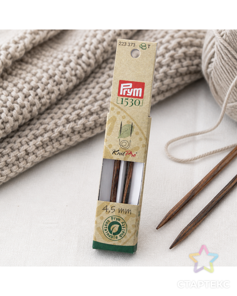 Спицы PRYM 223373 съемные короткие "Natural" береза d 4.5 мм 8.7 см 2 шт арт. ГММ-112287-1-ГММ095473883814 - рис. 2