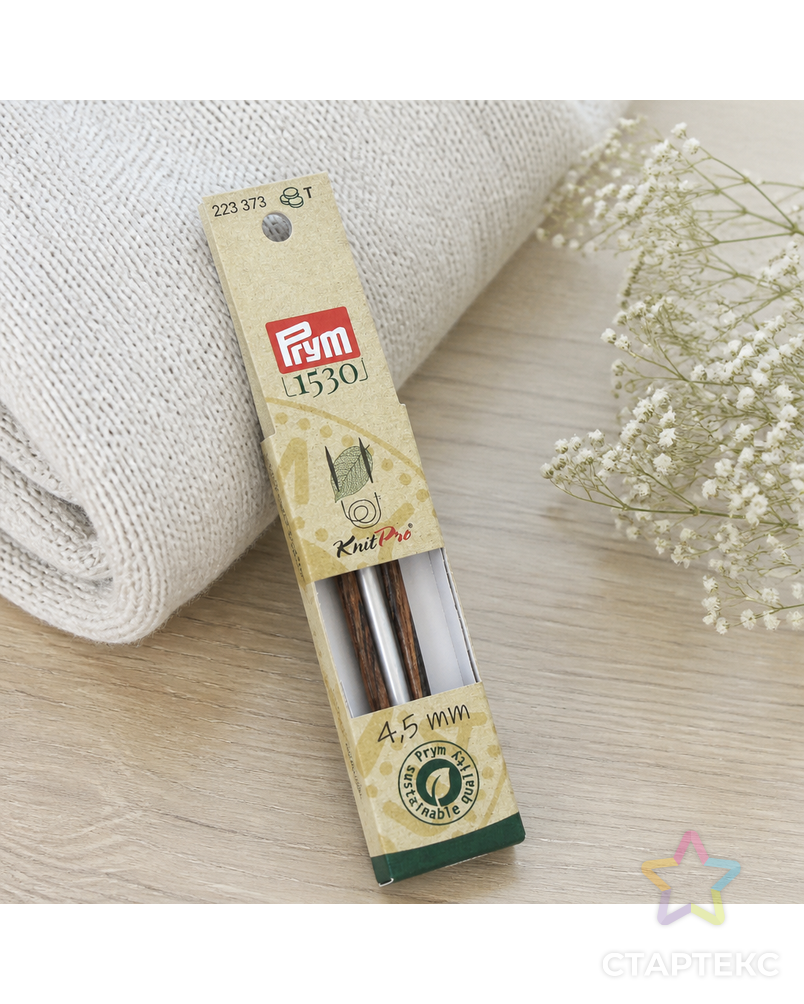 Спицы PRYM 223373 съемные короткие "Natural" береза d 4.5 мм 8.7 см 2 шт арт. ГММ-112287-1-ГММ095473883814 - рис. 3