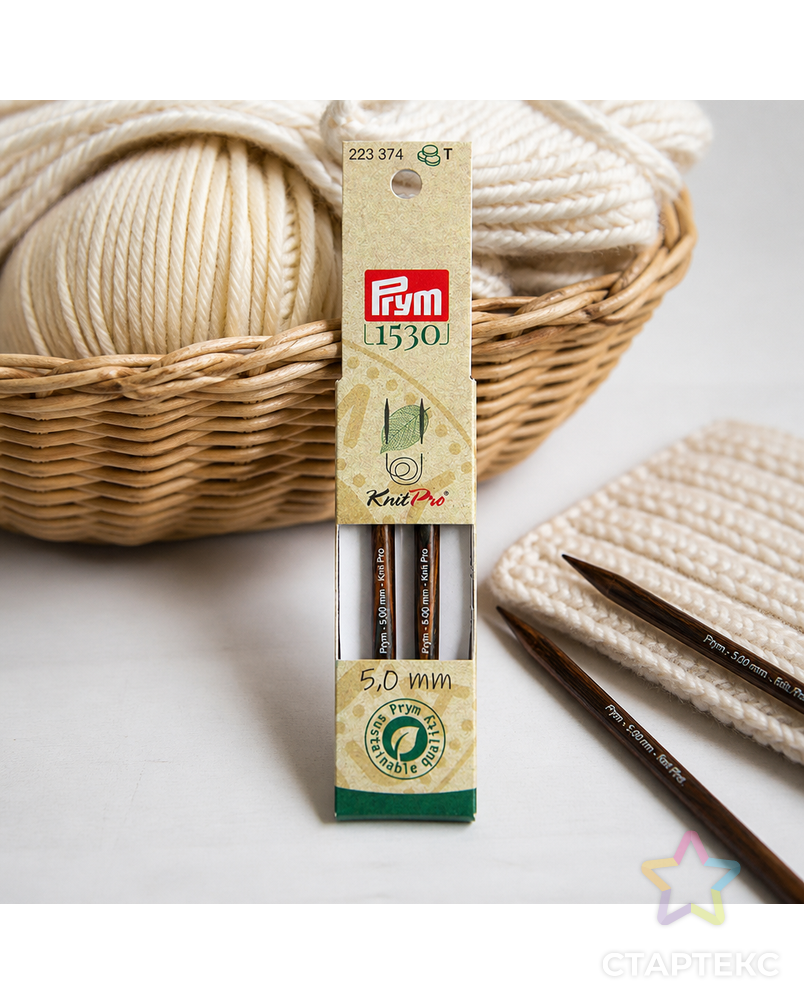 Спицы PRYM 223374 съемные короткие "Natural" береза d 5.0 мм 8.7 см 2 шт арт. ГММ-112288-1-ГММ095473897924 - рис. 2