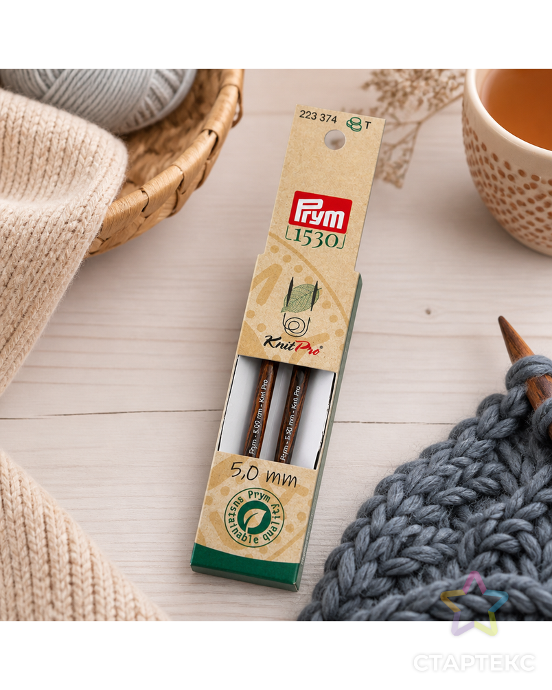 Спицы PRYM 223374 съемные короткие "Natural" береза d 5.0 мм 8.7 см 2 шт арт. ГММ-112288-1-ГММ095473897924 - рис. 3