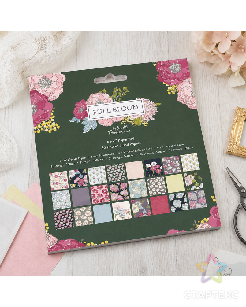 Набор бумаги для скрапбукинга двухсторонней FULL BLOOM арт. ГЕЛ-32573-1-ГЕЛ0184126 - рис. 1