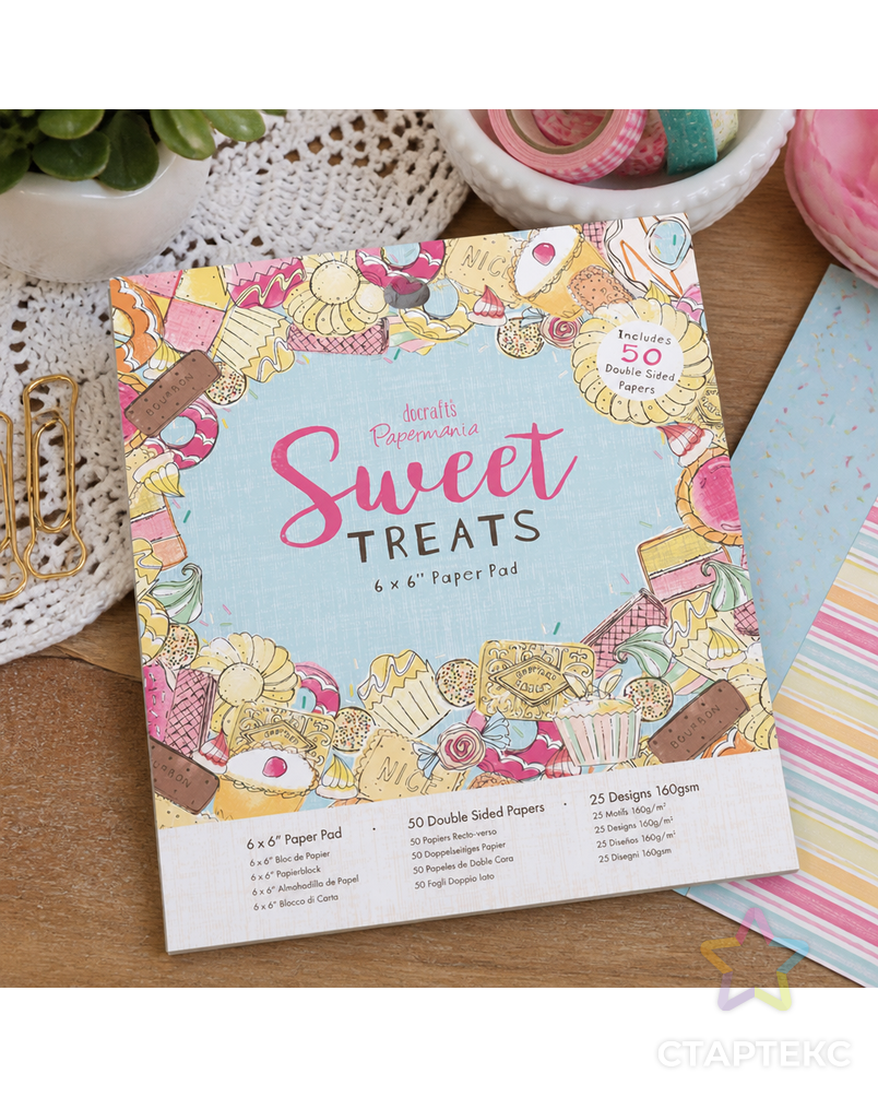 Набор бумаги для скрапбукинга двухсторонней "SWEET TREATS" арт. ГЕЛ-32600-1-ГЕЛ0184128 - рис. 2