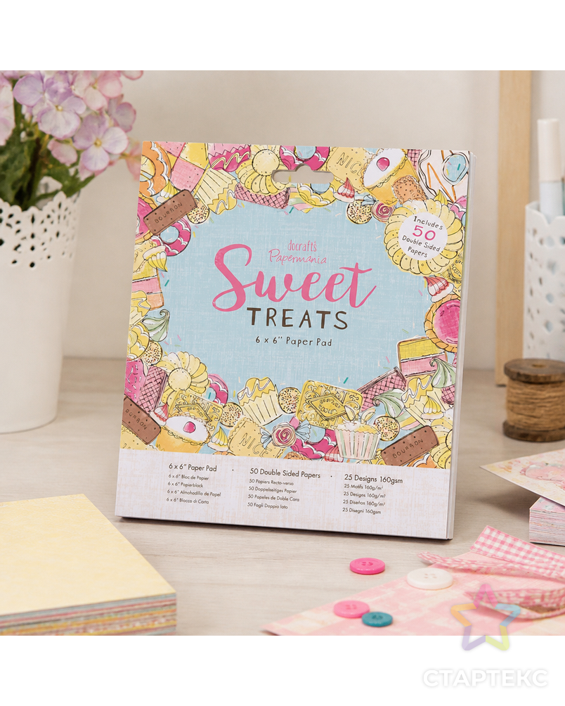 Набор бумаги для скрапбукинга двухсторонней "SWEET TREATS" арт. ГЕЛ-32600-1-ГЕЛ0184128 - рис. 3