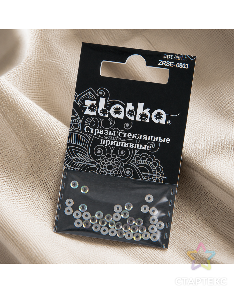Страз "Zlatka" ZRSE-0803 AB-Crystal 3 мм стекло 5 x 36 шт в пакете с картонным еврослотом арт. ГММ-112362-1-ГММ094452552324 - рис. 3