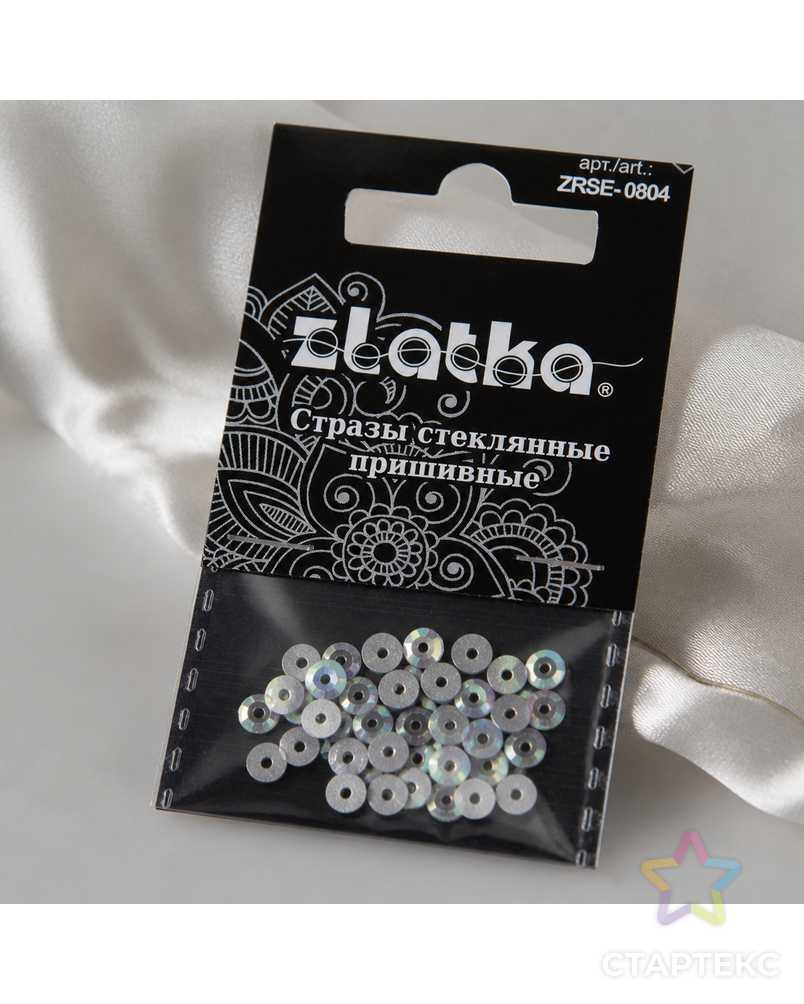Страз "Zlatka" ZRSE-0804 AB-Crystal 4 мм стекло 5 x 36 шт в пакете с картонным еврослотом арт. ГММ-112372-1-ГММ094450277054 - рис. 1
