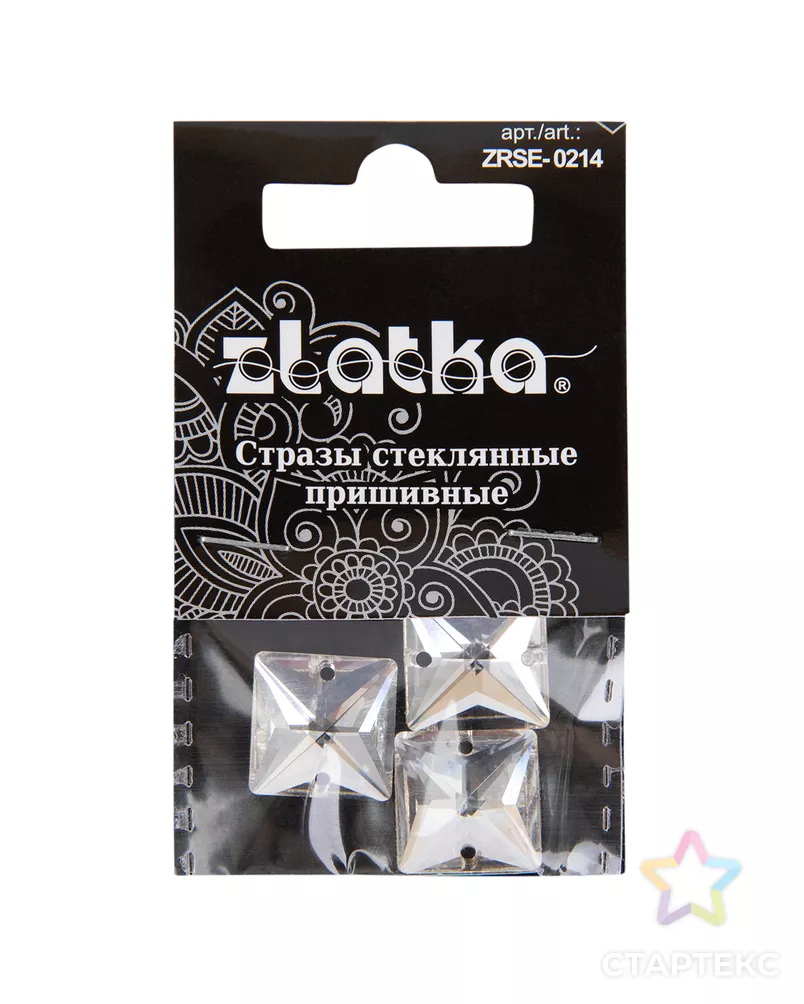 Страз "Zlatka" ZRSE-0214 Crystal 14 х 14 мм стекло 5 x 3 шт в пакете с картонным еврослотом арт. ГММ-112380-1-ГММ094456598734 - рис. 4