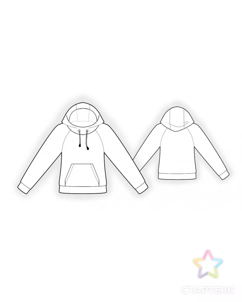 Выкройка: куртка-кенгуру арт. ВКК-3610-2-ЛК0002358 - рис. 5